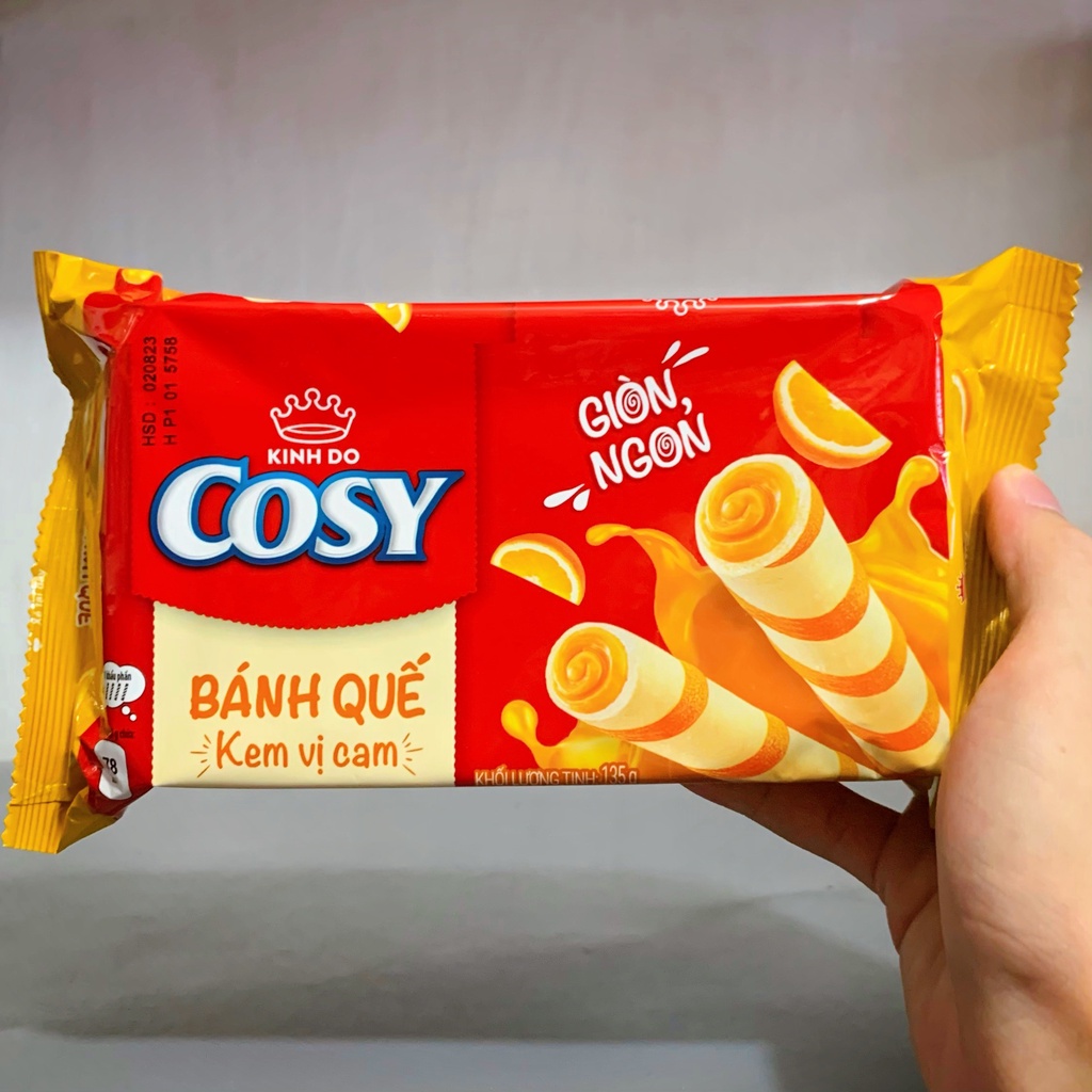Bánh Quế Cosy Kem Vị Dâu/ Cam/ Socola/ Lá Dứa/ Xoài Xí Muội Kinh Đô Hộp 126g - Thơm Ngon