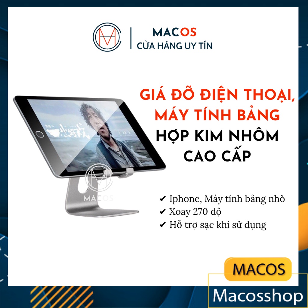 Giá đỡ hợp kim nhôm cao cấp để Ipad, Iphone, kẹp điện thoại, máy tính bảng - Loại chắc chắn (AG01)