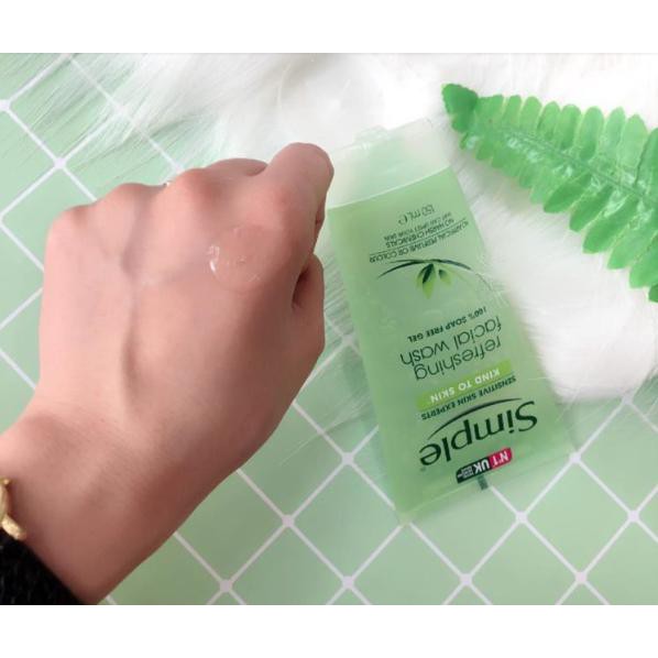 SỮA RỬA MẶT SIMPLE KIND TO SKIN REFRESHING FACIAL WASH GEL (cho da dầu, mụn và tất cả loại da luôn nha