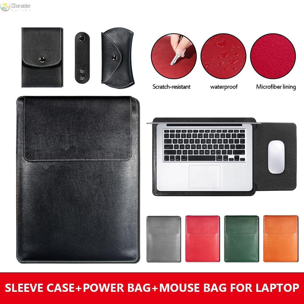 Bao da PU máy tính xách tay siêu mỏng chống sốc đa năng BORAGE 11/13/15 inch