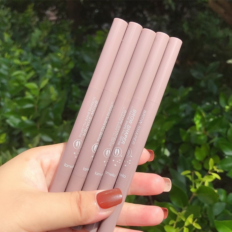 Chì kẻ mày 2 đầu Lameila vỏ nâu hồng nội địa Trung
