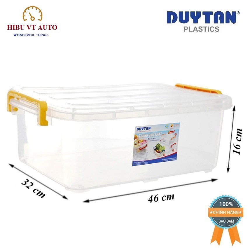 Thùng Nhựa Duy Tân Trong Suốt 15 Lít (45.7 x 31.8 x 16.1 cm) No.H116 giúp bạn bảo quản đồ đạc sạch sẽ, an toàn