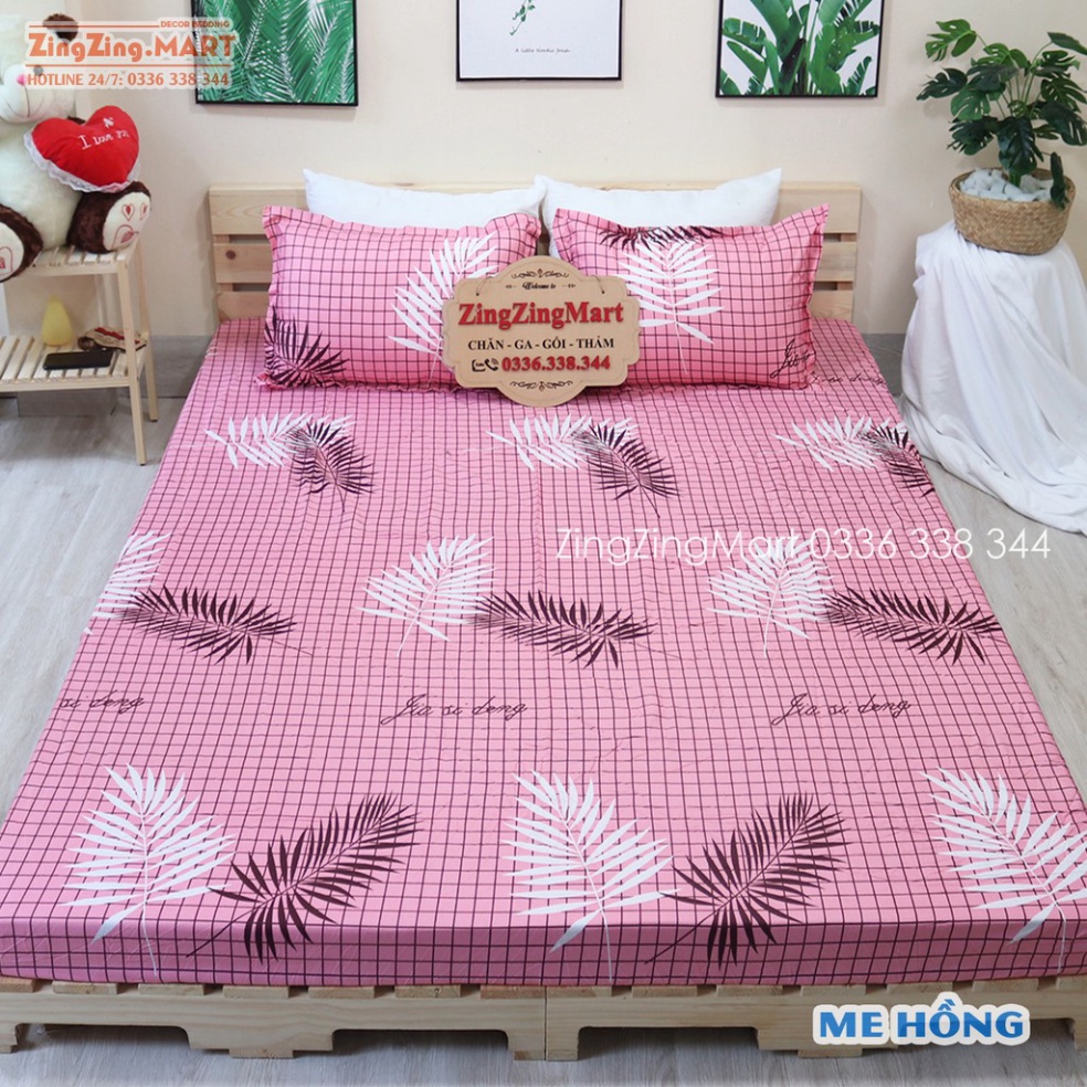 Bộ Ga Gối Poly Ga trải giường | Bộ Drap giường - Họa Tiết Hoa Đẹp Nhã Nhặn - ZingZingMart