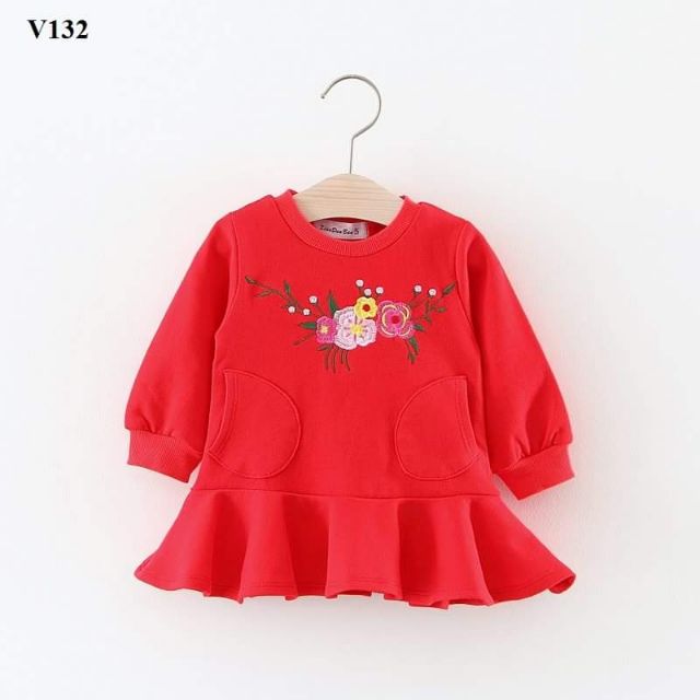 Váy nỉ đỏ đuôi cá
