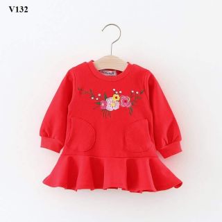 Váy nỉ đỏ đuôi cá