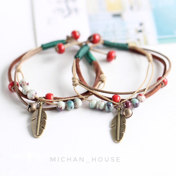Vòng tay boho chuỗi hạt, vintage cho các bạn nữ