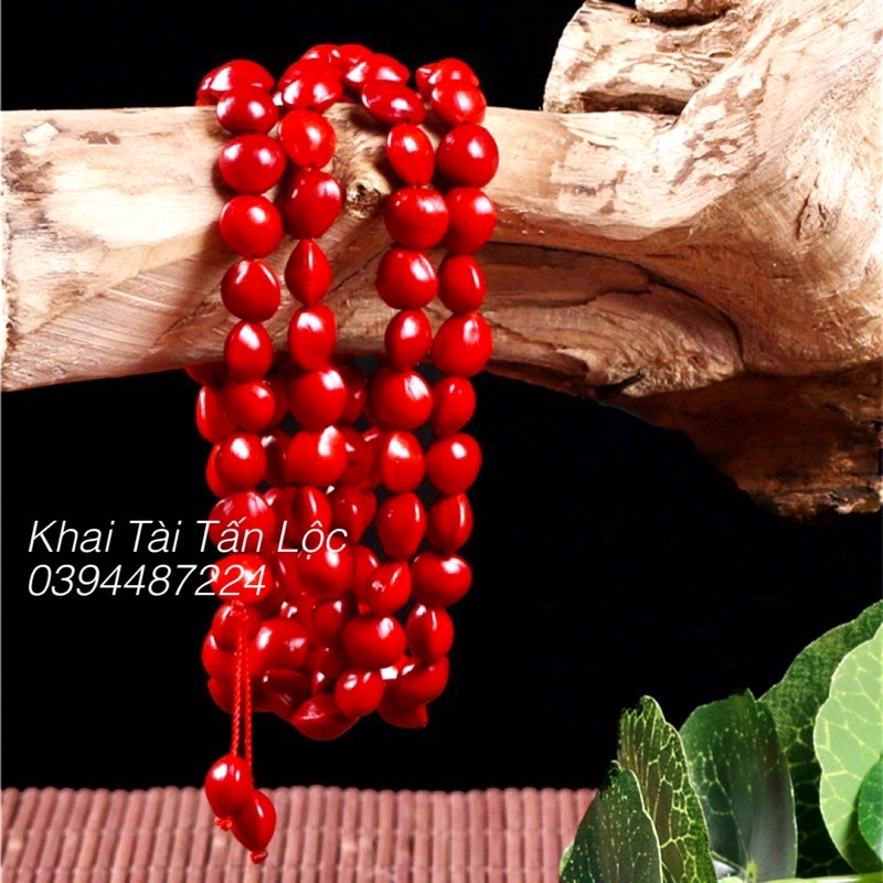Vòng tay 108 hạt đậu đỏ - Hồng đậu - lời hứa tình yêu kèm hộp