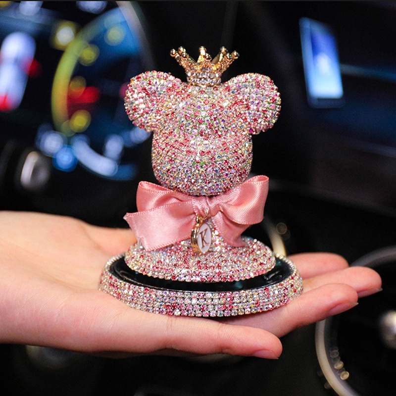 Phụ Kiện Trang Trí Taplo Gấu Đính Đá Sáp Thơm Nước Hoa Trang Trí Ô Tô