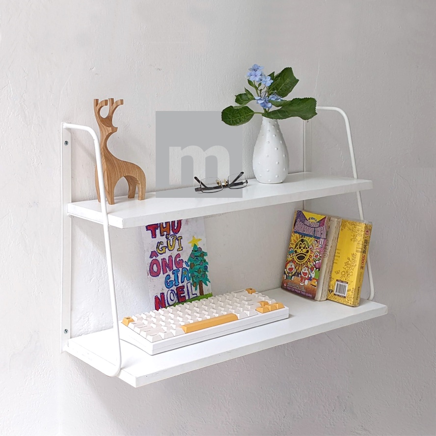 Kệ treo tường DUNDEE 61x22x43cm khung sắt sơn tĩnh điện kệ gỗ công nghiệp phủ melamine