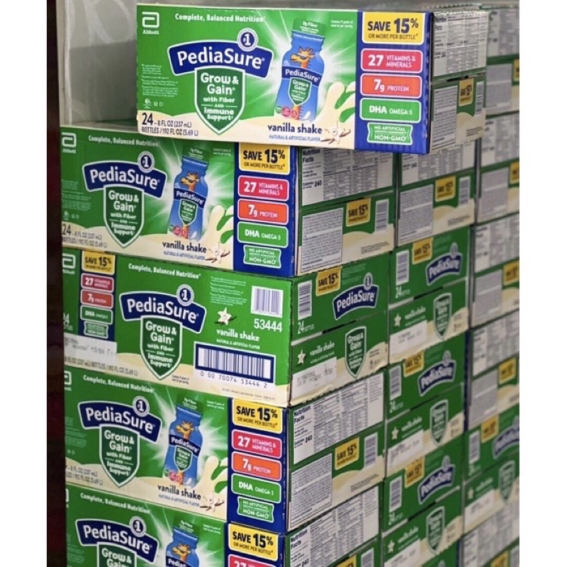 Thùng 24 chai sữa nước Pediasure Fiber Mỹ 237ml Date 1/2024