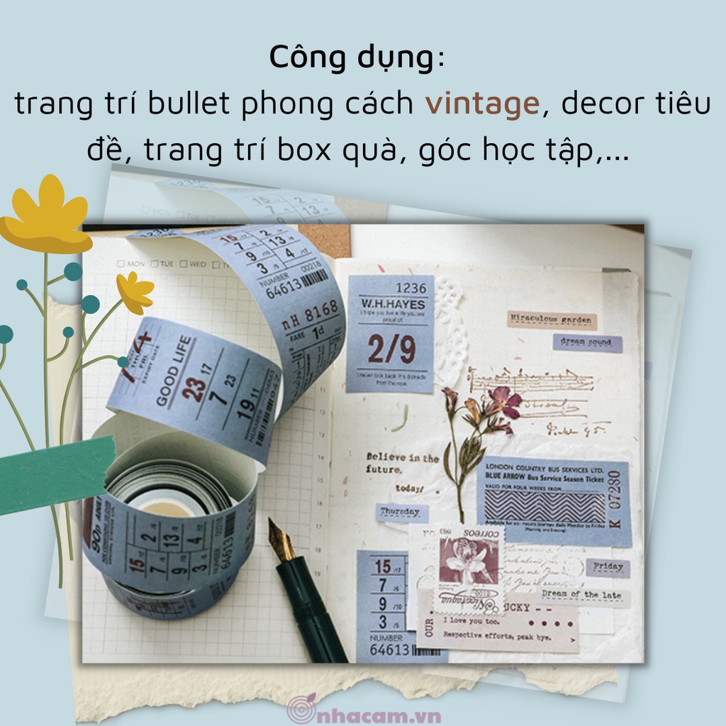 Masking Tape Tone Màu Vintage Nhà Cam