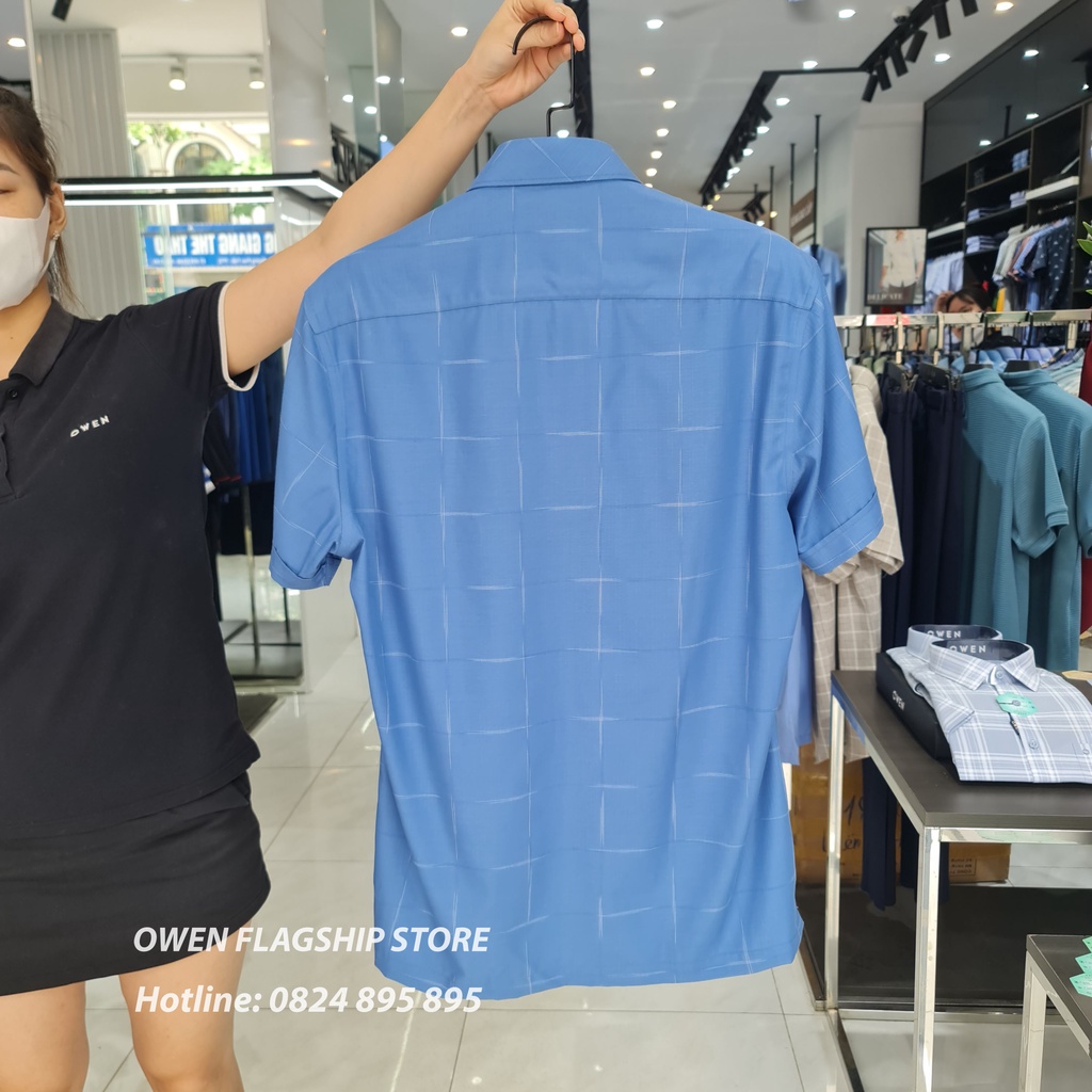 OWEN  Áo Sơ mi nam cộc tay dáng REGULAR sợi Tre - Mã  AR220088NT