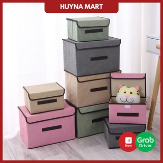 Hộp vải combo 2 cái đựng quần áo đồ lót đồ tiện ích đa năng gấp gọn TD04