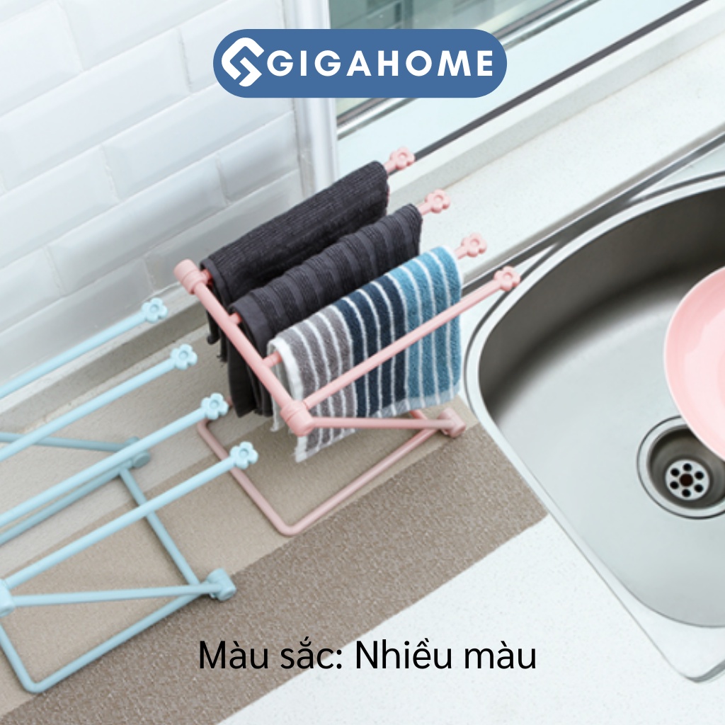 Giá Treo Khăn Nhà Bếp, Treo Ly, Bình Sữa 4 Thanh Tiện Lợi GIGAHOME Hình Chữ Z 9555