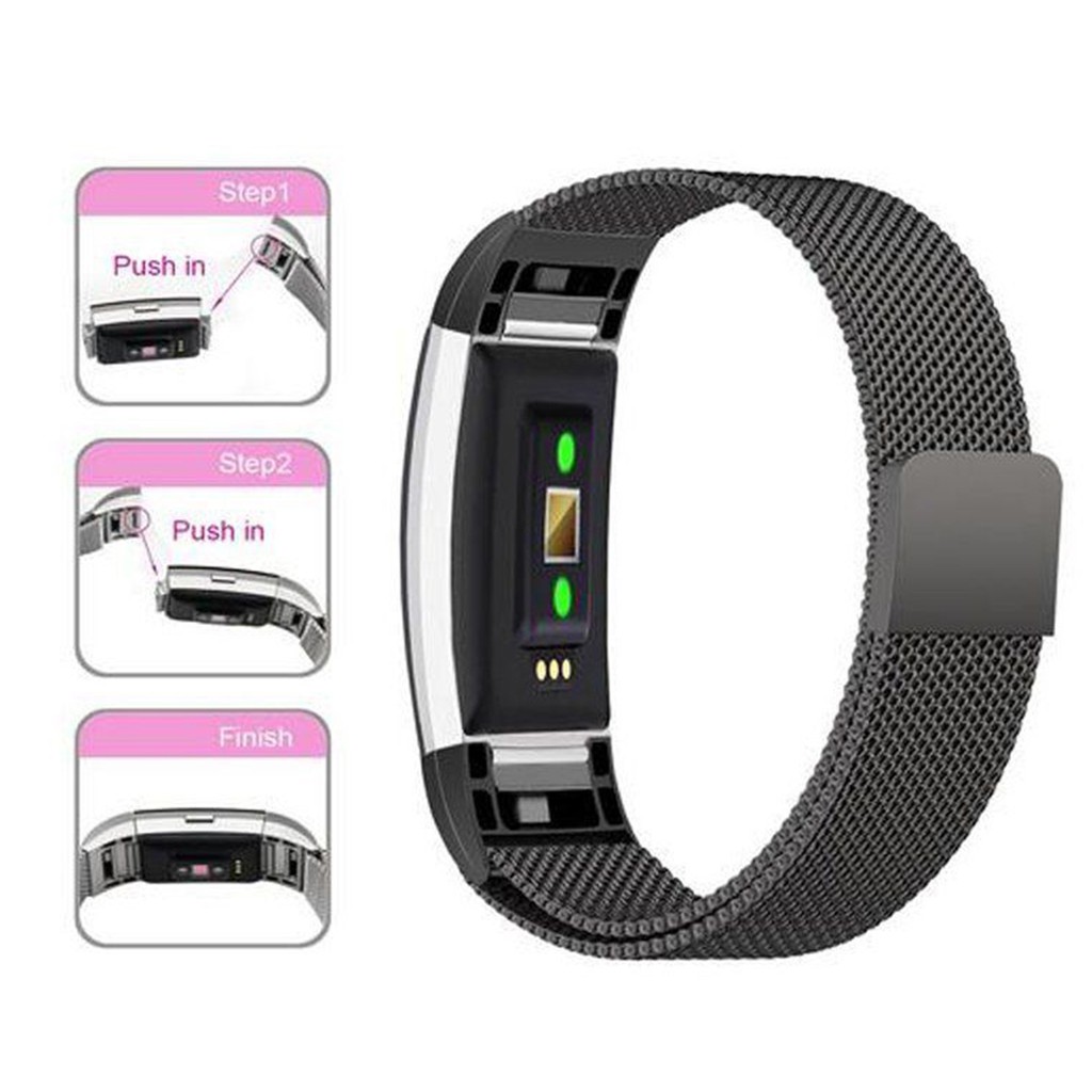 Dây thay thế bằng thép không gỉ chuyên dùng cho đồng hồ đeo tay Fitbit Charge 2