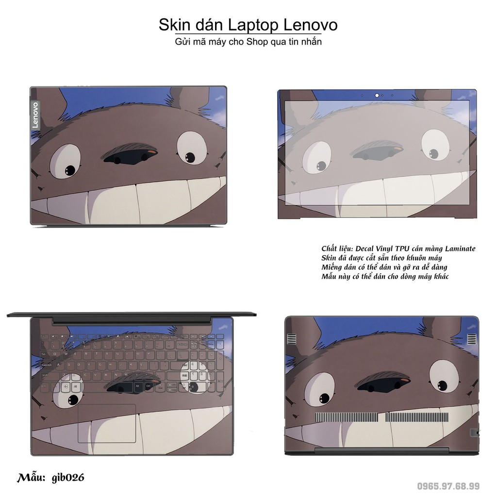 Skin dán Laptop Lenovo in hình Ghibli anime (inbox mã máy cho Shop)