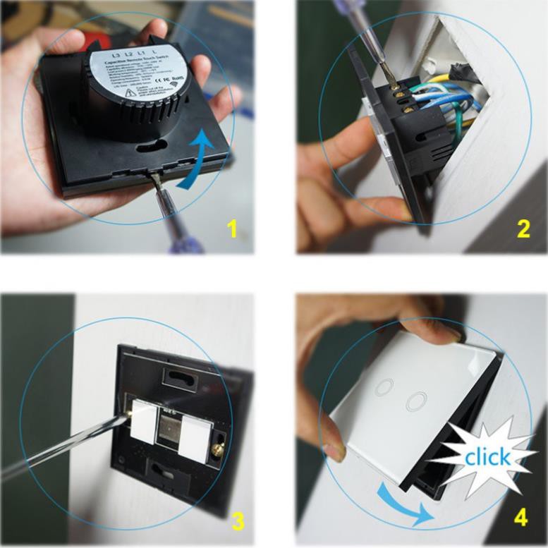 Công Tắc Cảm Ứng Điều Khiển Từ Xa Sóng RF 433Mhz 1 cổng