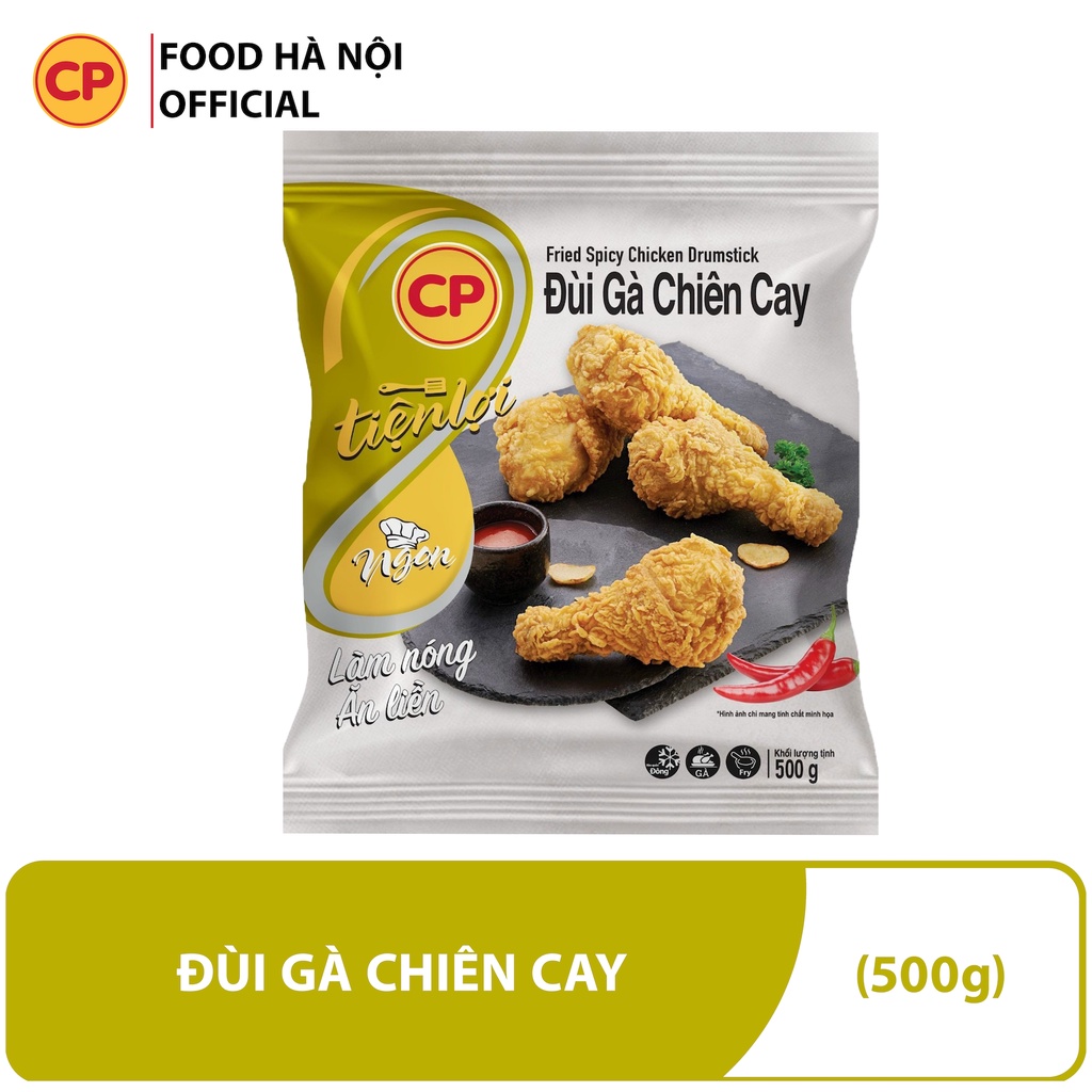 Đùi gà chiên cay CP túi 500gr, không cần rã đông chế biến trong vài phút