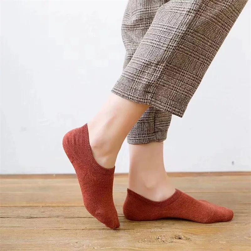 Tất vớ nữ cổ ngắn trơn nhiều màu cotton dày đẹp Hàn Quốc cute dễ thương ANDOSA T09