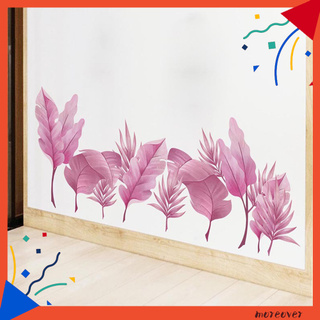 Giấy Dán Tường Trang Trí Hình Lá Cây Màu Hồng