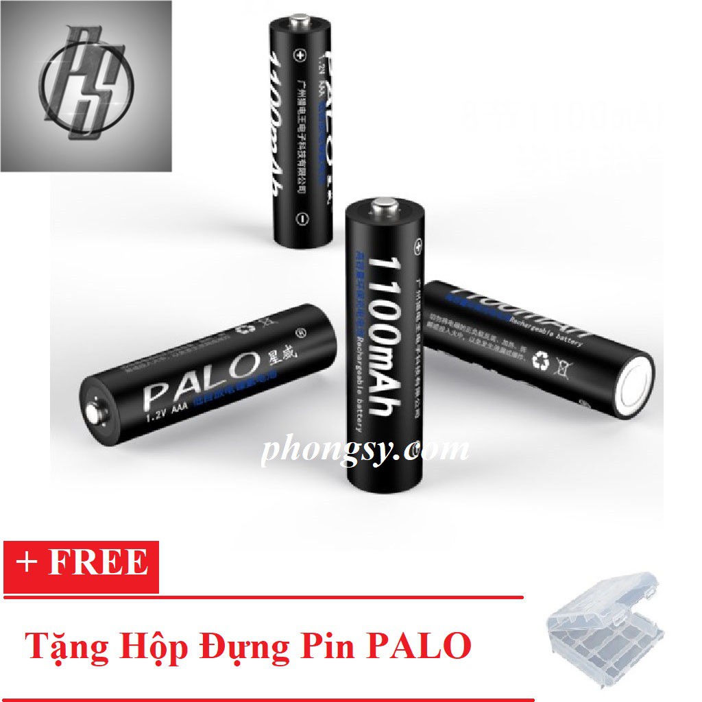 Bộ 4 viên pin tiểu đũa sạc Palo AAA Ni-MH 1100mAh