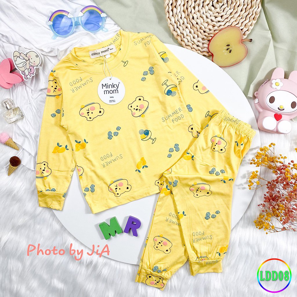 [LDD08] Bộ Dài Tay Thun Lạnh MINKY MOM CÓ SIZE ĐẠI In Hình Động Vật Dễ Thương, Mềm Mịn, Thoáng Mát, Dễ Chịu Cho Bé