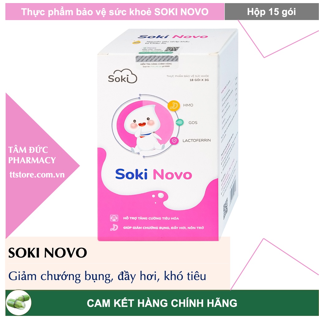 Soki Novo Hộp 18 gói - Giảm nôn trớ, hỗ trợ tiêu hóa cho trẻ sokinovo,