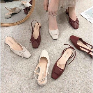 ] Giày bệt màu be tiểu thư