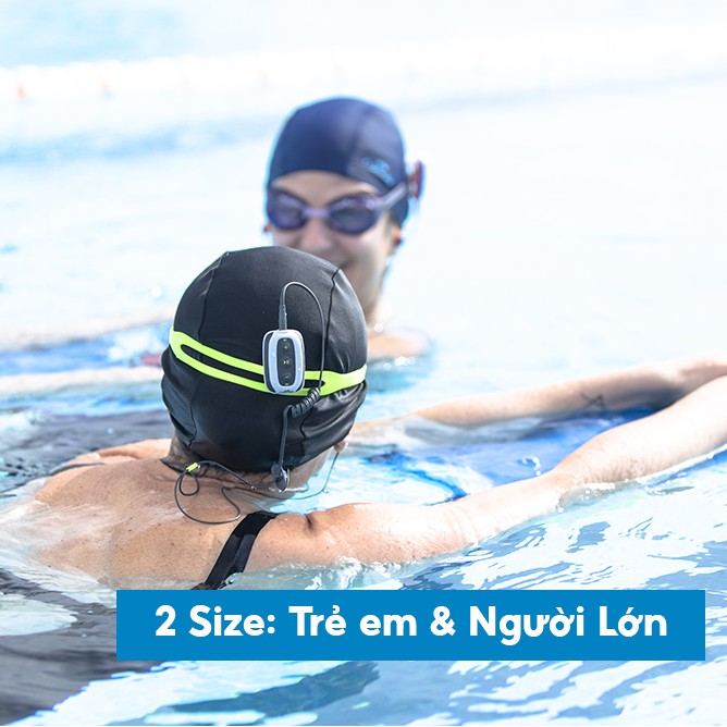 Mũ bơi vải Decathlon không chống thấm nước - đen