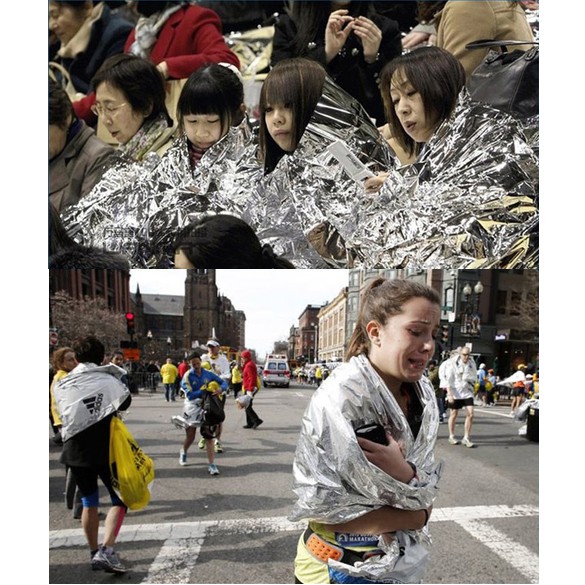 Chăn màu bạc xách tay không thấm nước tiện dụng 1.3 x 2.1m | BigBuy360 - bigbuy360.vn