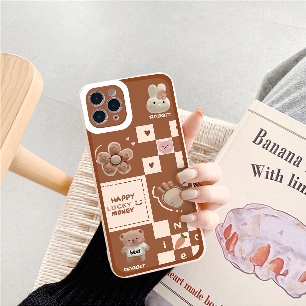 Ốp lưng iphone cạnh vuông lỗ camera happy money 6/6plus/7/7plus/8/8plus/x/xr/xs/11/12/13/pro/max/plus/promax