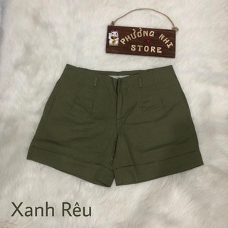 Quần shorts linen màu xanh rêu