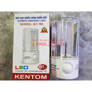 Đèn sạc chiếu sáng khẩn cấp kentom kt301, bóng đèn led 16w, hàng chính hãng