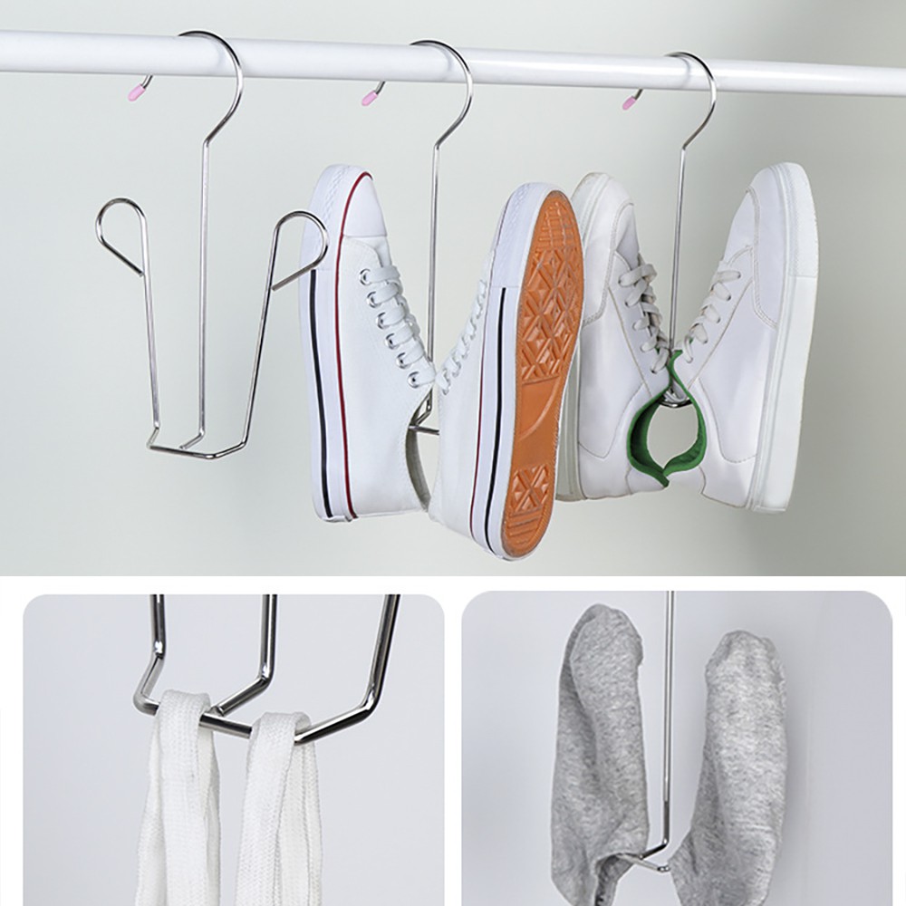 Móc treo phơi giày dép bằng Inox 304 dày 4 li, móc cứng cáp, sắp xếp treo tiện lợi giữ phom giầy