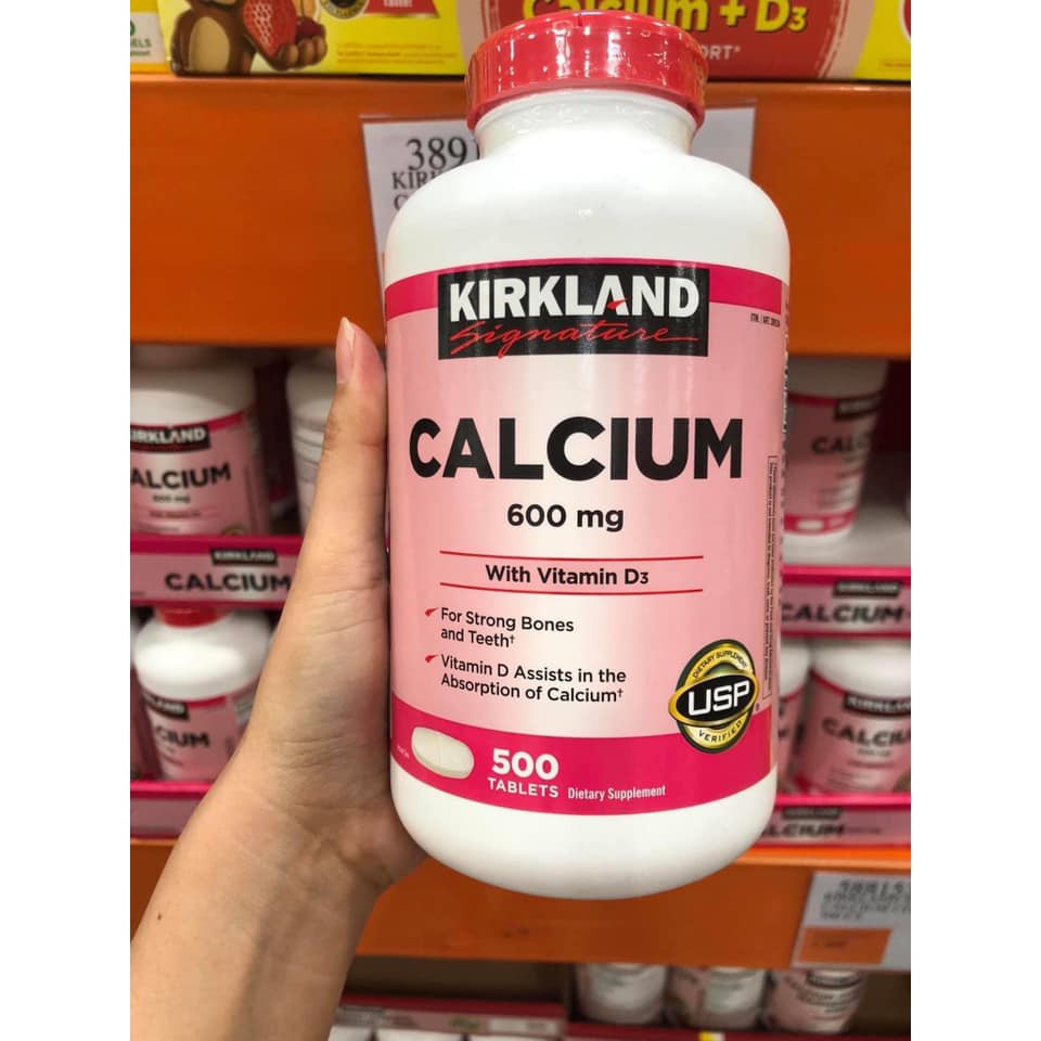 Kirkland Cal.cium 600mg Mỹ 500 viên [Date 9/2024]