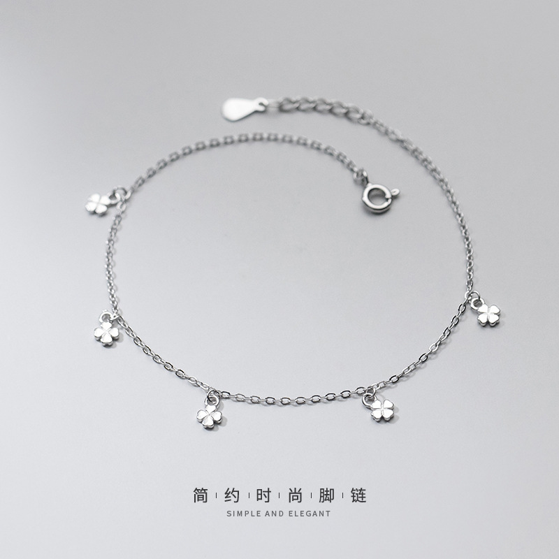 Lắc Chân Mạ Bạc 925 Hình Hoa Lá Nhỏ Xinh S4459