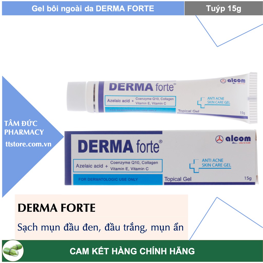 (BV da liễu) DERMA FORTE [Tuýp 15g] - Kem bôi mụn, mờ sẹo, giảm thâm [dermaforte]