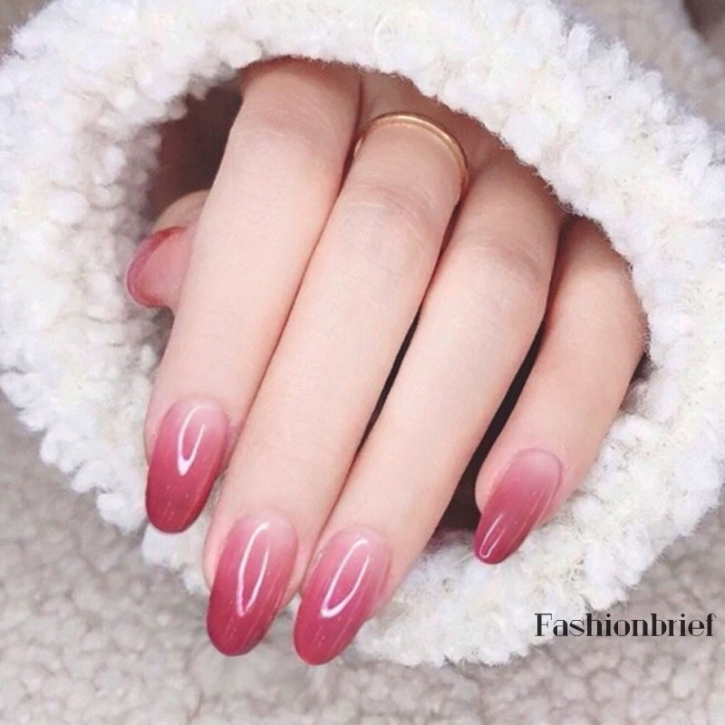 Bộ 24 Móng Tay Giả Ombre Màu Hồng xinh xắn Loại đẹp tự nhiên ( kèm keo dán )
