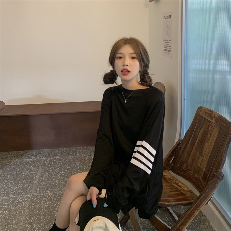 Áo thun from rộng sọc tay Ulzzang