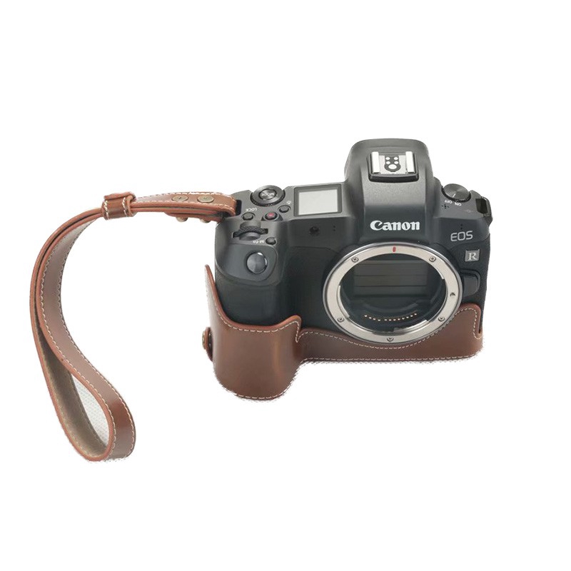 Túi da PU bọc nửa thân máy ảnh Canon EOS R tiện dụng