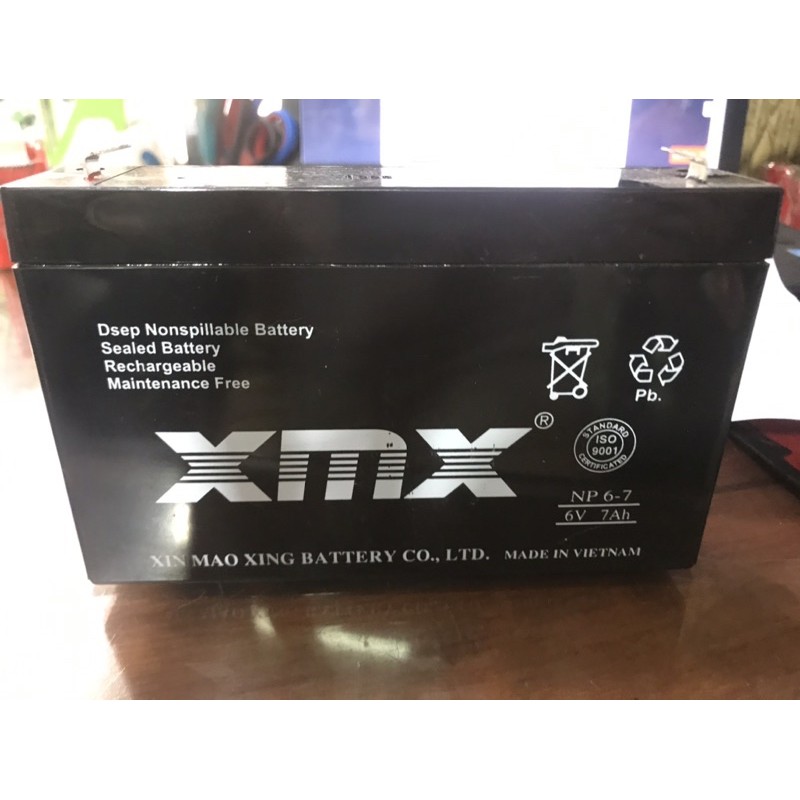 Bình ắc quy xe điện 6v loại lớn 6V7