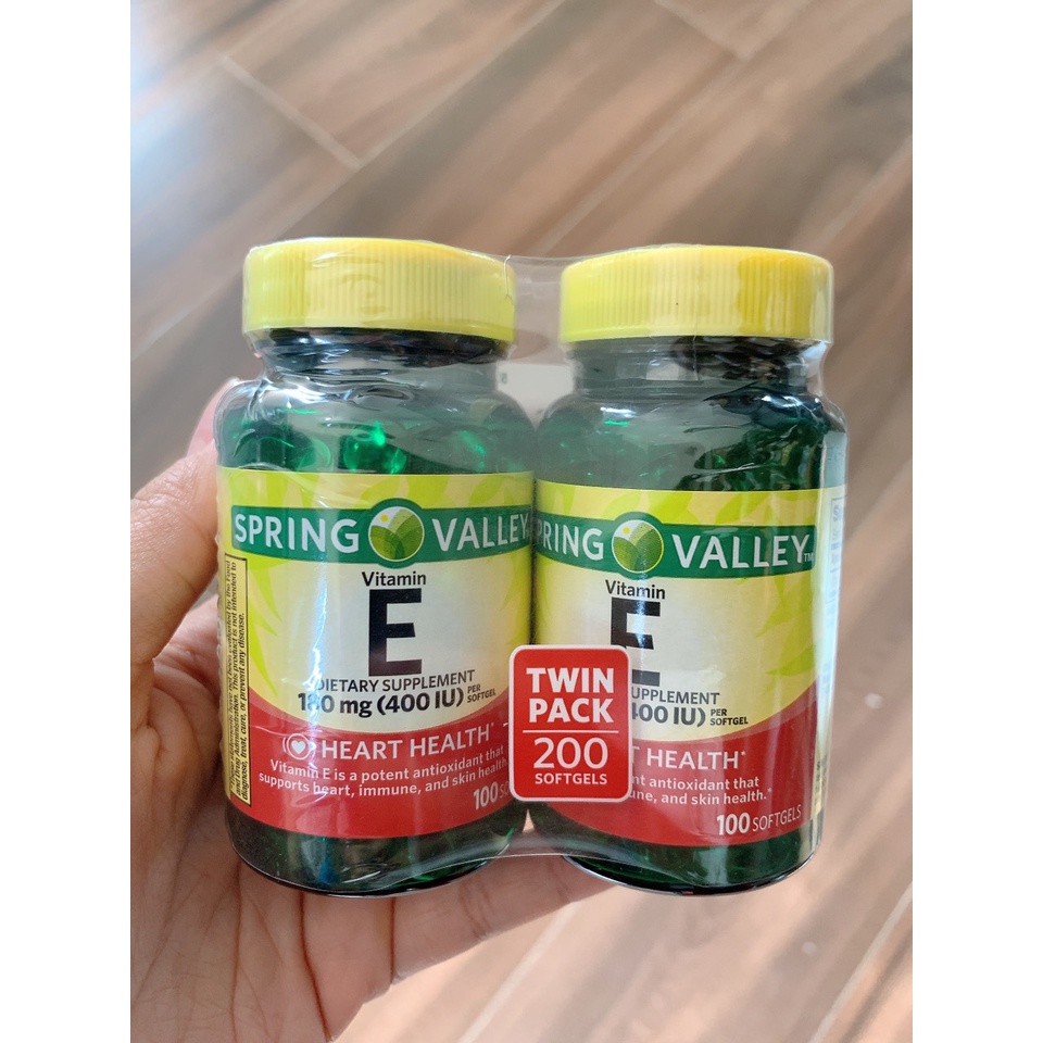 Viên uống SPRING VALLEY VITAMIN E 180MG 100 viên
