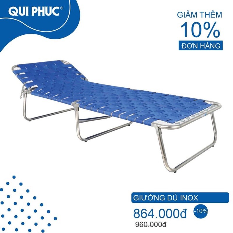 giường bố xếp inox vải dù siêu bền