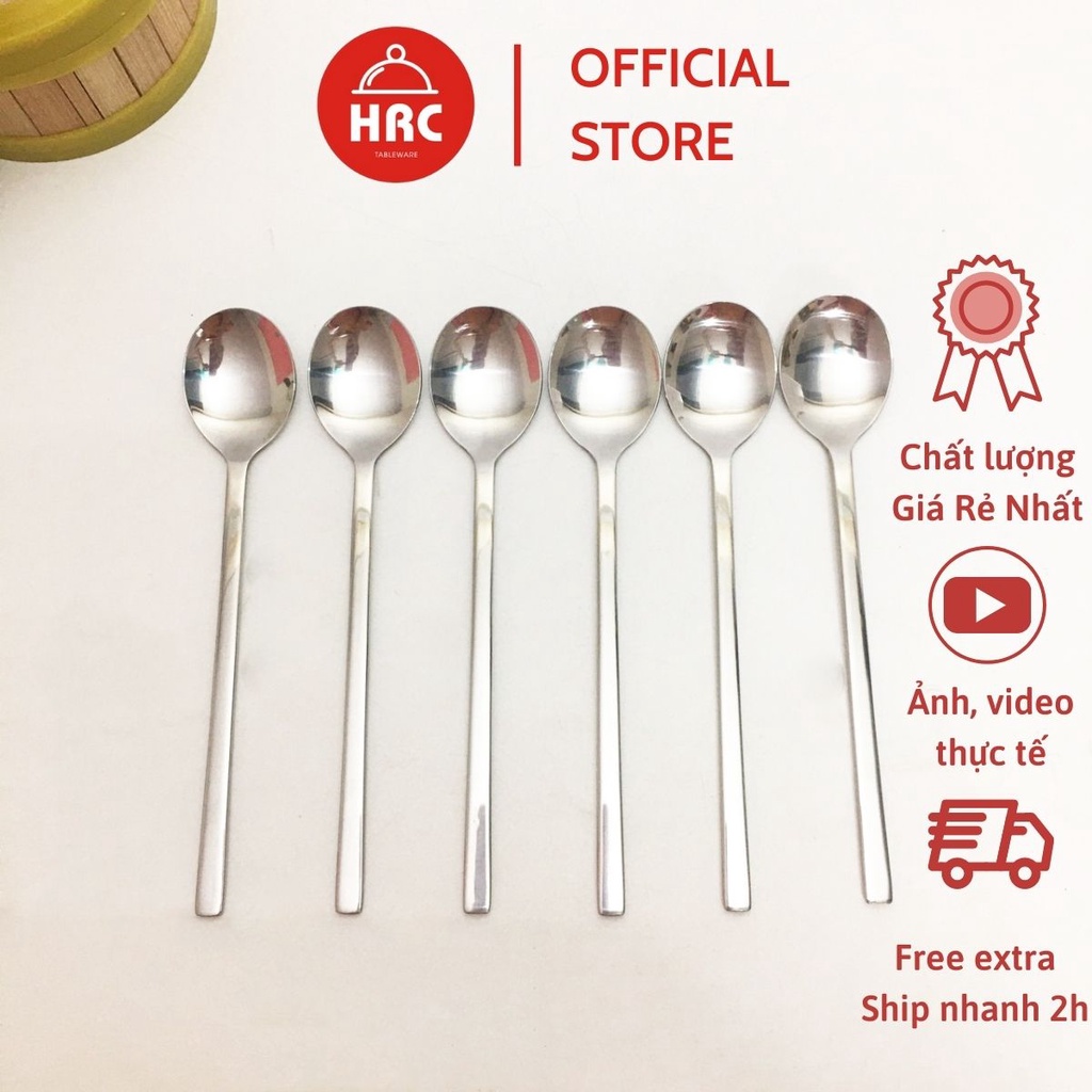 Thìa Inox Muỗng Ăn Inox Cán Dài kiểu Hàn Quốc Cao Cấp