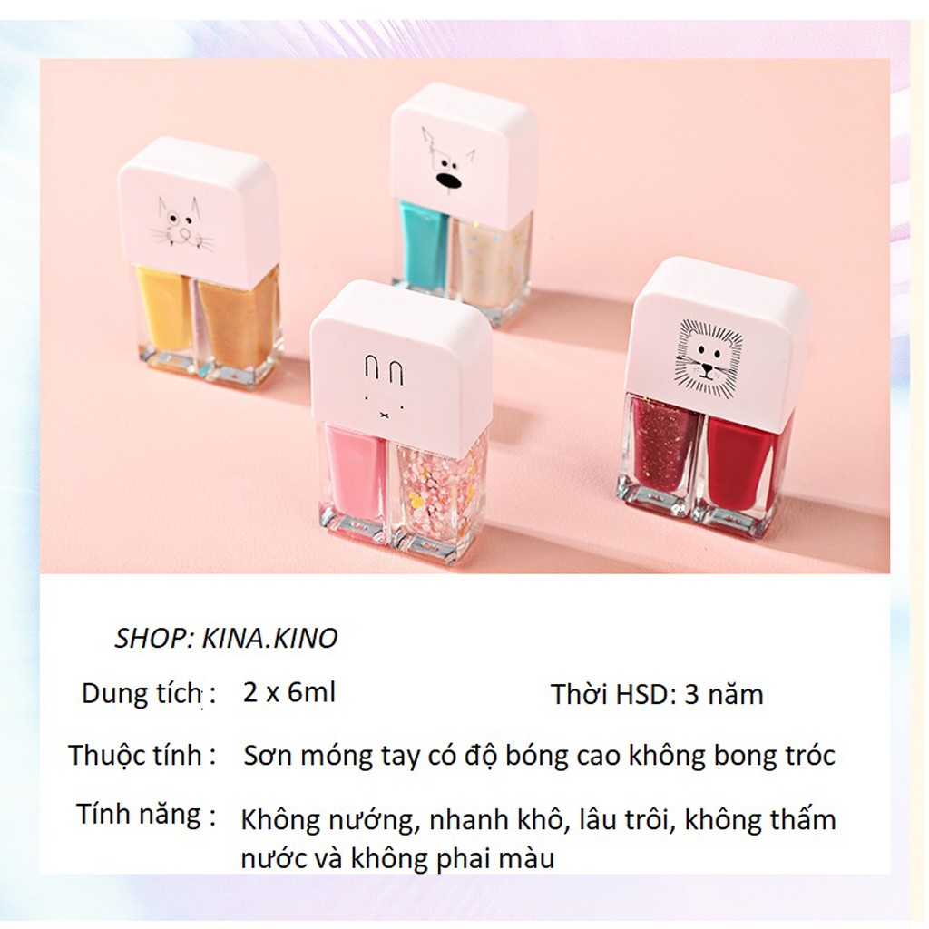 Combo 2 lọ sơn móng tay  FAIRY'S GIFT  siêu Kute, nhanh khô lâu bong tróc, mùi thơm nhẹ nhàng- KinaKino phụ kiện làm đẹp