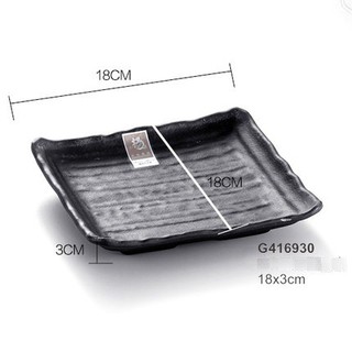 [Cam Kết Chính Hãng] Đĩa Vuông vân đá để thịt kiểu Hàn Quốc Cạnh 18cm 416930 - Hot