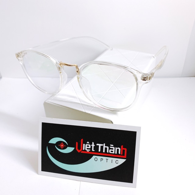 Gọng Kính Trong Suốt Kính Cận Tròn Màu Trắng Trong Kính Cận Ulzang Hot Hit
