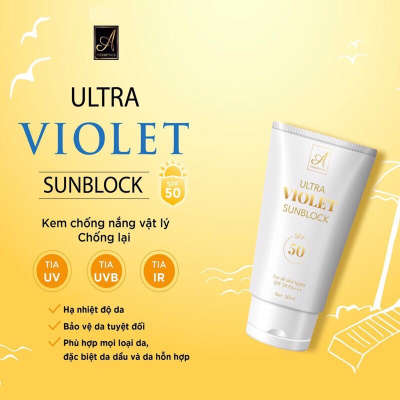 Kem Chống Nắng Ultra Violet Sunblock ACOSMETIC Dành Cho Mọi Loại Da, 50g