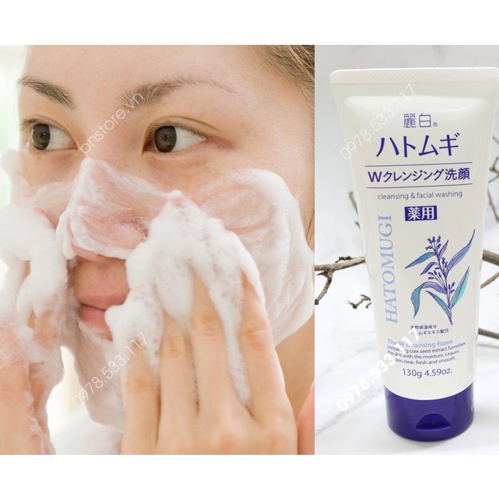 Sửa Rửa Mặt Hạt Ý Dĩ Hatomugi Naturie Trắng Da Nhật Bản 130g