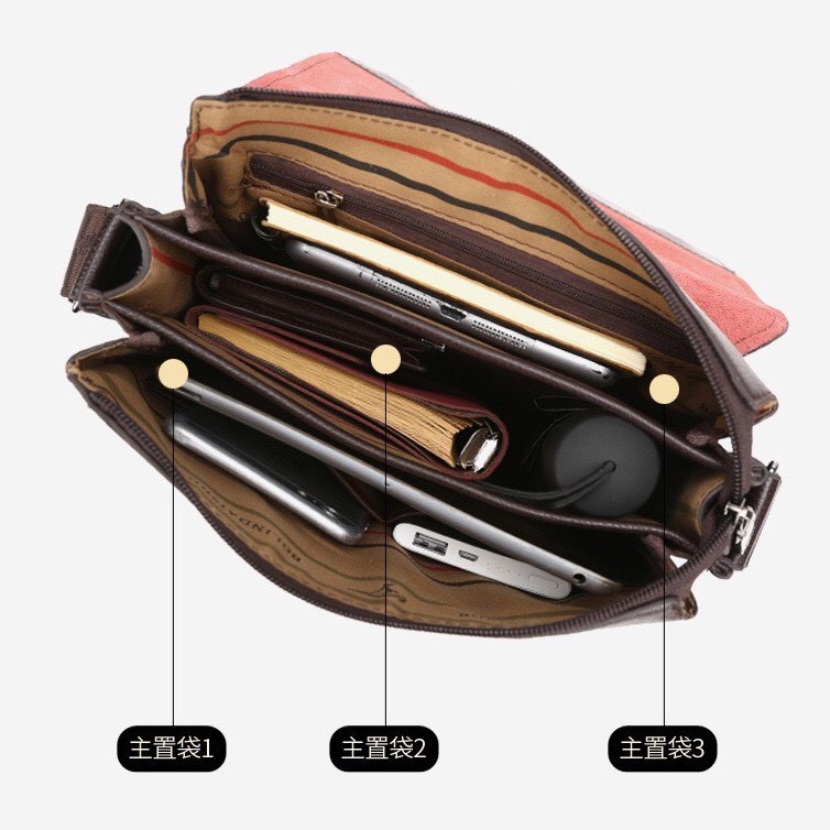 Túi đeo chéo nam da bò T75 BOLINDAISHU ̣27x23x5cm bảo hành 12 tháng  D.HSTORE